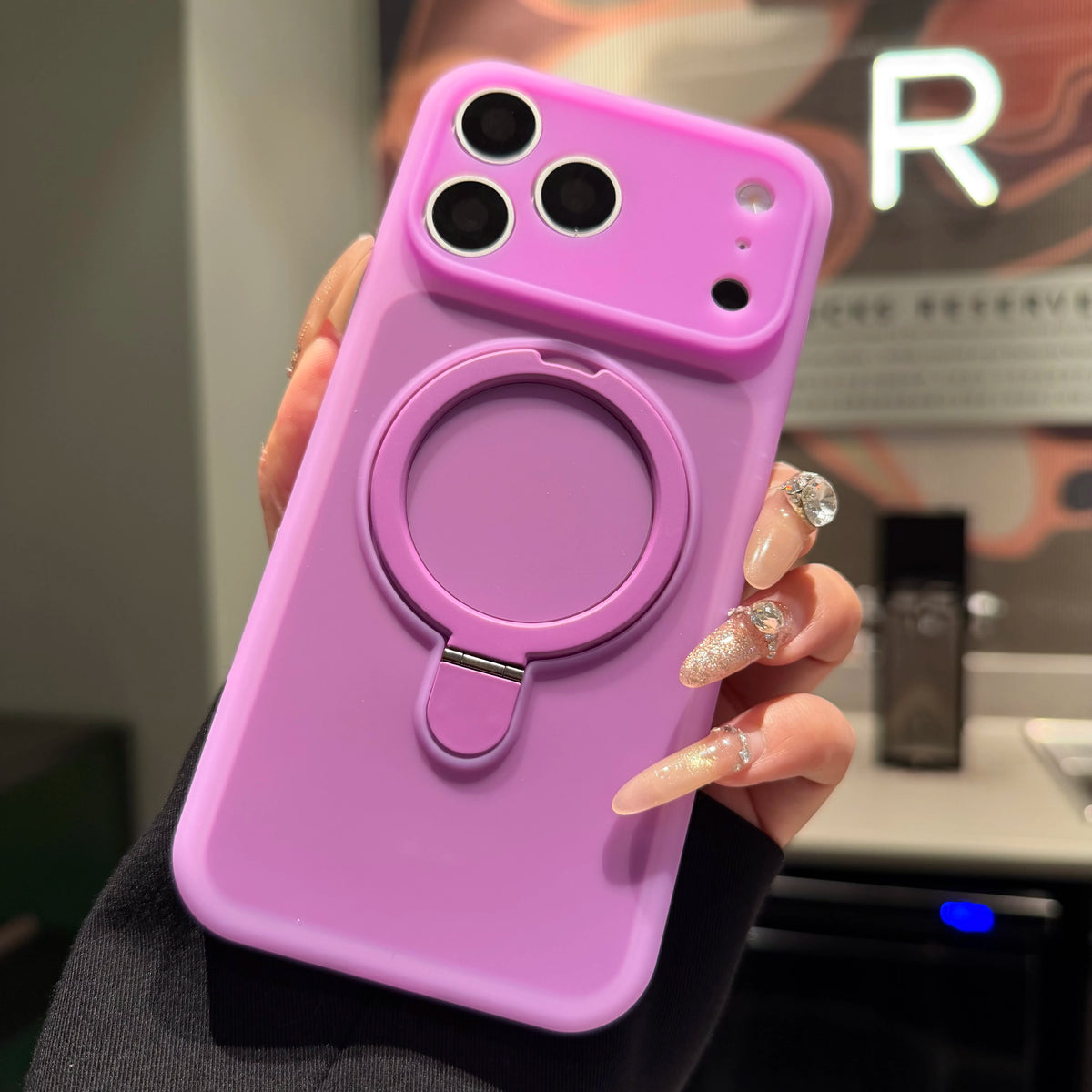 Fashion Candy Magnetic For Magsafe Wireless Charge Case For iPhone 17 16 15 Pro Max 360 Stand Holder Armor Cover