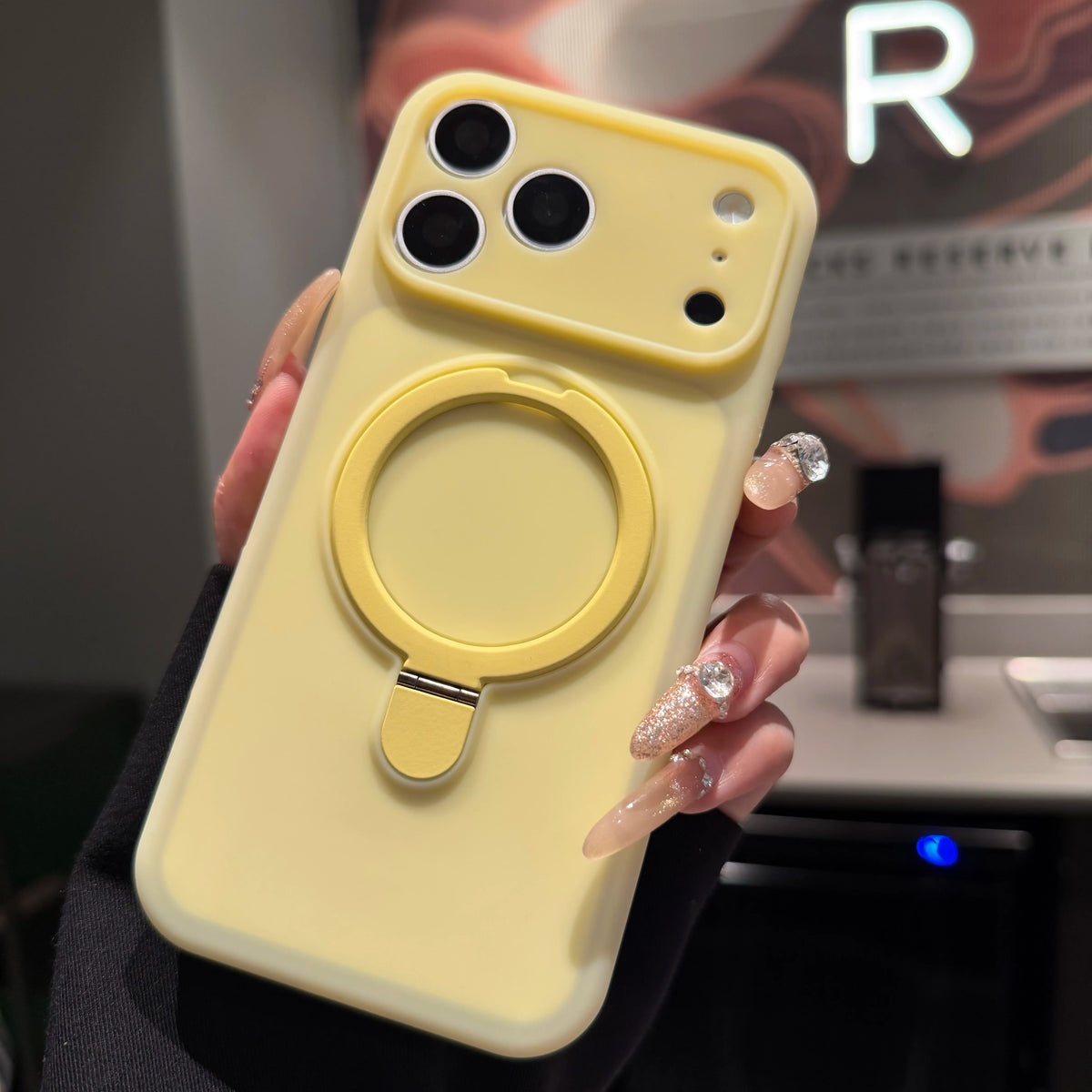 Fashion Candy Magnetic For Magsafe Wireless Charge Case For iPhone 17 16 15 Pro Max 360 Stand Holder Armor Cover