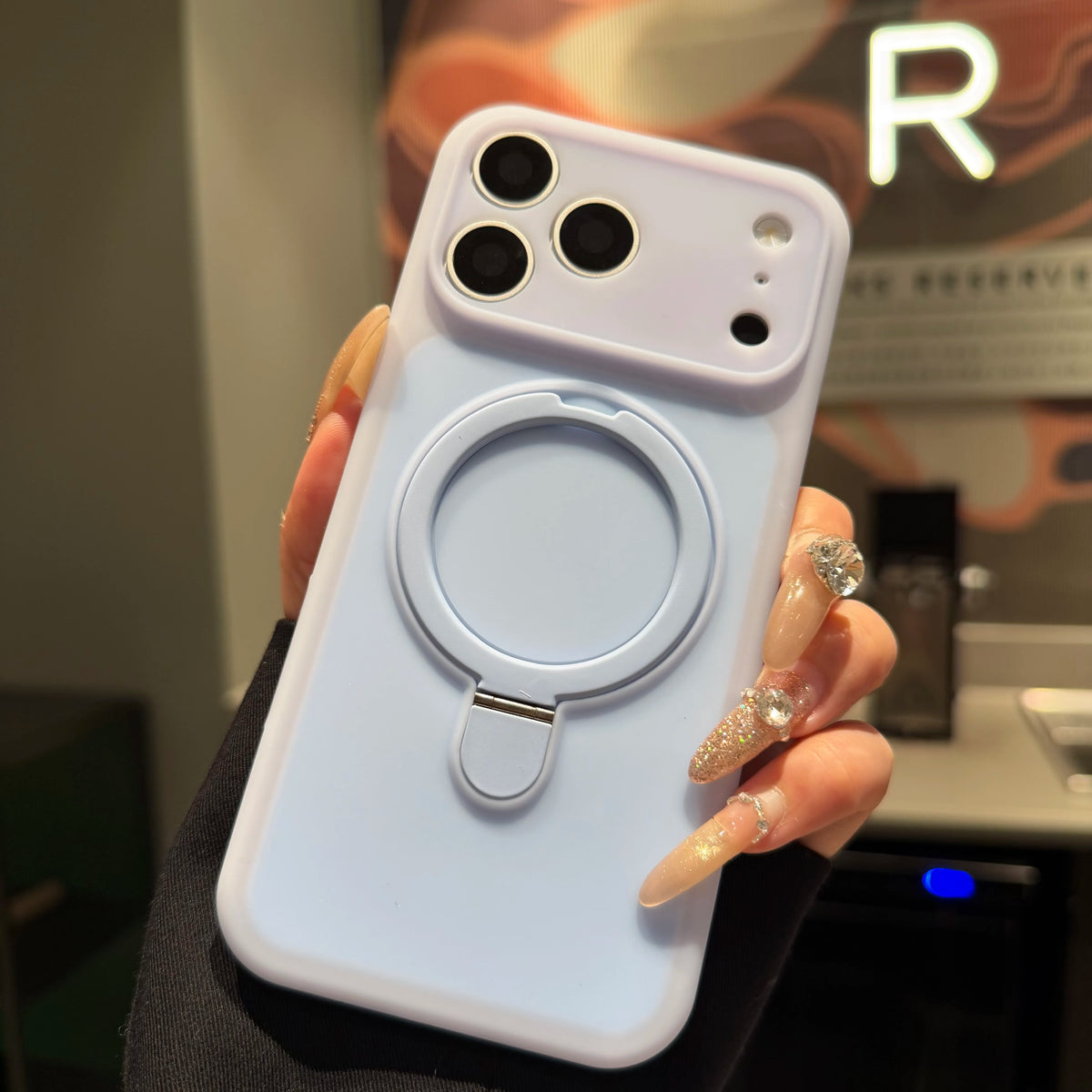 Fashion Candy Magnetic For Magsafe Wireless Charge Case For iPhone 17 16 15 Pro Max 360 Stand Holder Armor Cover