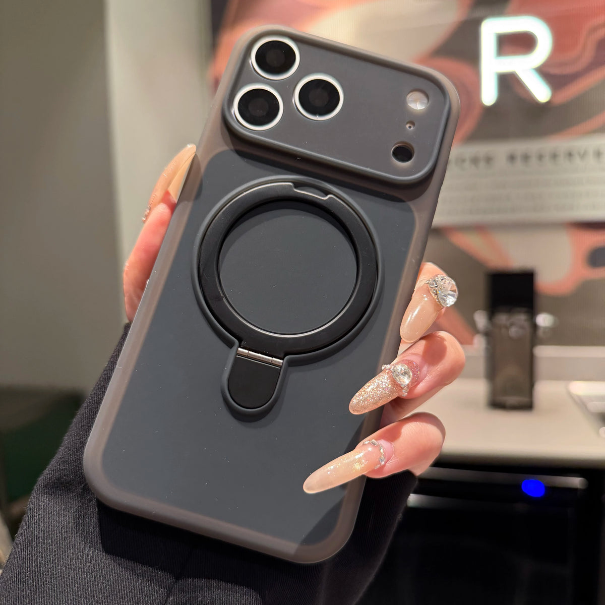 Fashion Candy Magnetic For Magsafe Wireless Charge Case For iPhone 17 16 15 Pro Max 360 Stand Holder Armor Cover