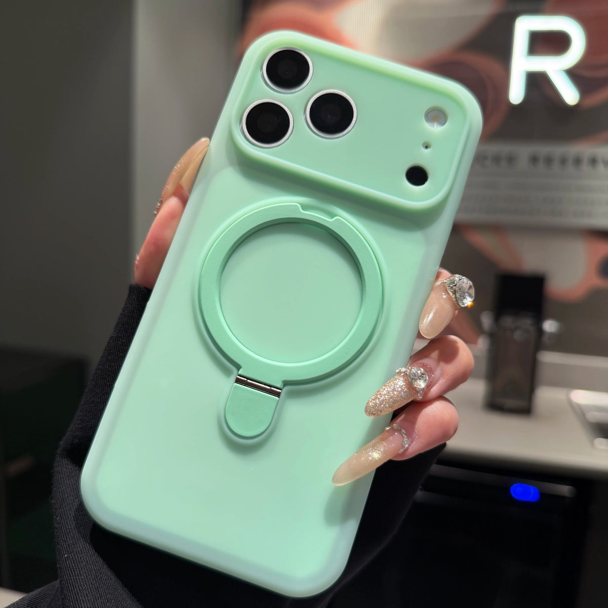 Fashion Candy Magnetic For Magsafe Wireless Charge Case For iPhone 17 16 15 Pro Max 360 Stand Holder Armor Cover